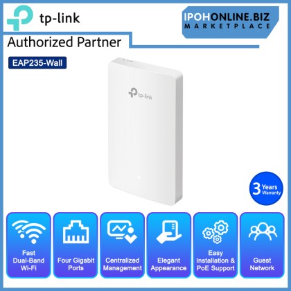 TP-LINK EAP235-Wall Omada AC1200 Wireless MU-MIMO Gigabit Wall Plate Access Point